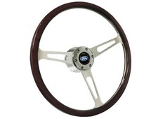 1965-67 Ford Mustang 6-bolt Espresso Wood Shelby Steering Wheel Kit Blue Oval 1965-67 Ford Mustang 6-bolt Espresso Wood Shelby Steering Wheel Kit Blue Oval