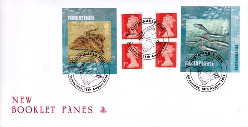 GB SUSTAINABLE FISH BOOKLET & BOOKLET PANE ON 1st DAY COVERS PO FRESH