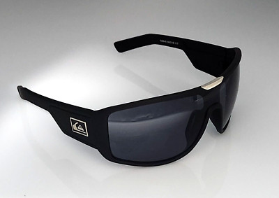 Quicksilver Sports Wrap Shield Sunglasses Black Frame Dark Smoke Single Lens NEW