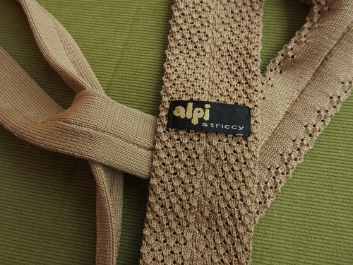 Vintage 70s Knitted Tie Knit Necktie West Germany ALPI Flat End - Picture 4 of 4