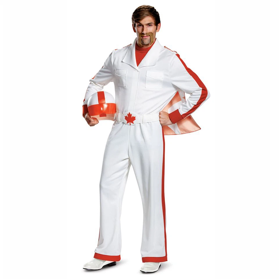 Disney Toy Story 4 Duke Caboom Hombres Halloween Disfraz Mono Casco Capa Cinturón Foto 2 de 4