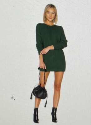 House of Harlow 1960 X Revolve XS Sweater Owen Wool Blend Forest Green Long