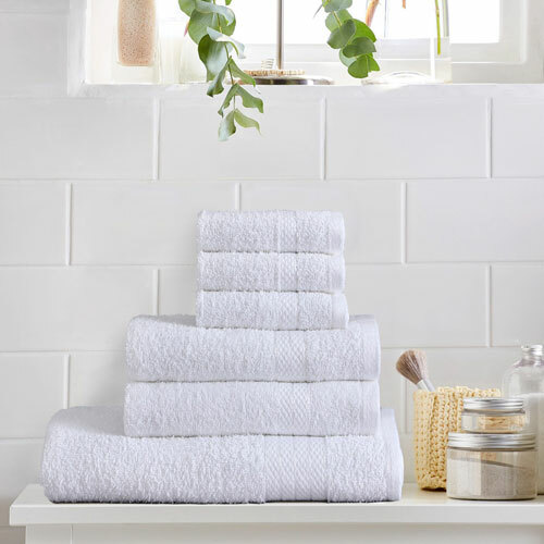 6 Piece 100 Cotton Luxury Towel Bale Set in White 5060329357518 eBay