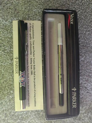 Super Bowl XXVI Parker Vector Rollerball Pen in Box.