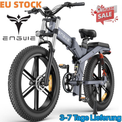 ENGWE X26 1200W Electric Bike for Adults, 26'' x 4.0 Fat Tire Folding Ebike Grau