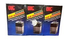 3x Paper Clip Dispenser Magnetic Holder 42 x 42 x 68mm for office school home