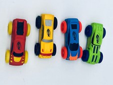 Lot Of 4 Replacement Nerf Nitro Blaster Foam Cars Yellow Green Red Blue