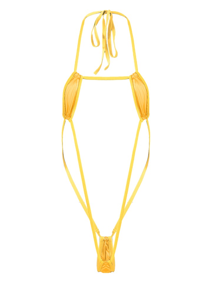 UK Women's Shiny Micro Bikini Thong Teddy Monokini Swimsuit Bodysuit