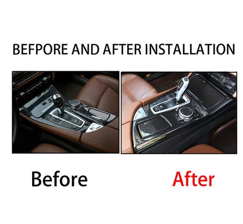 Carbon Fiber Center Console Gear Shift Panel For BMW 5 Series F10 F07 2011-2017 - Picture 5 of 11