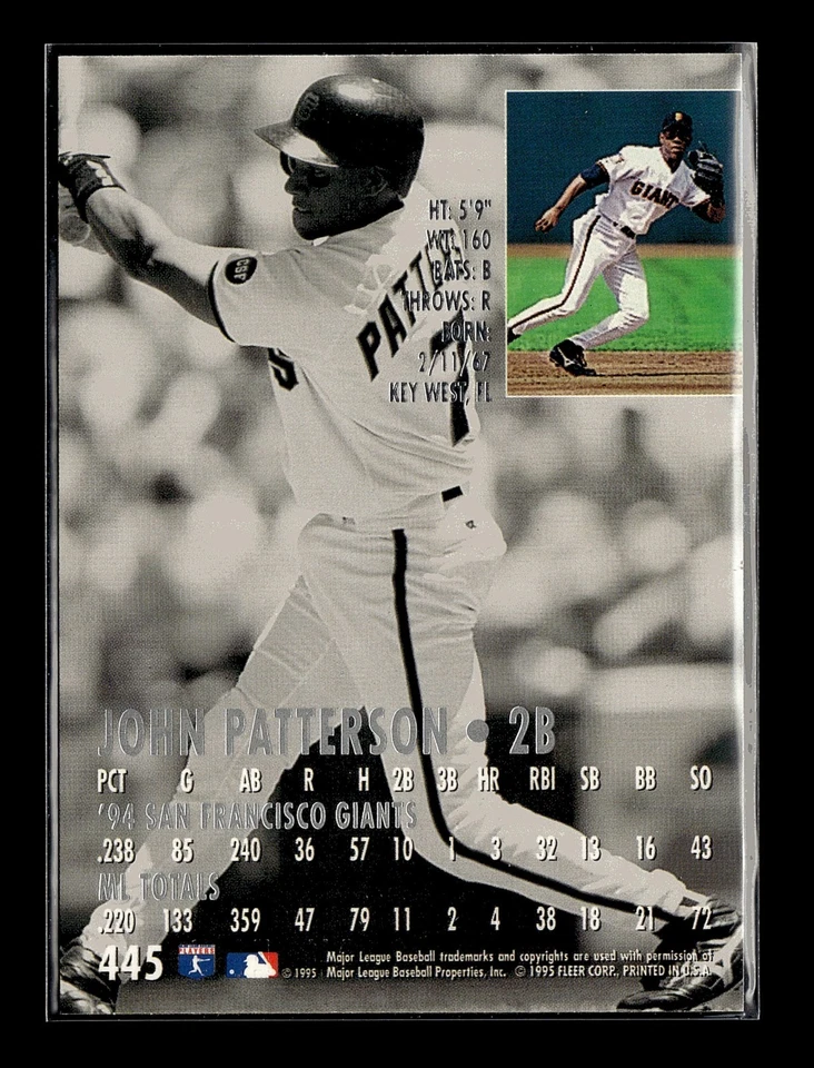 1995 Fleer Ultra - John Patterson #445 - Image 2 of 2