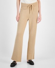 Anne Klein Women's Wide-Leg Pull-On Knit Pants Latte Size M 1660