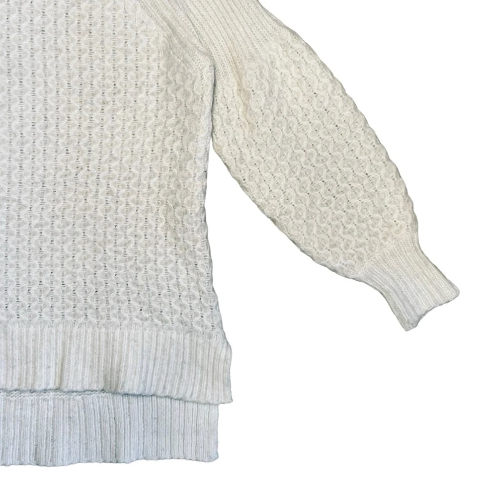 Suéter Anthropologie feminino tamanho P branco gola falsa túnica de malha robusta Bia - Imagem 4 de 4