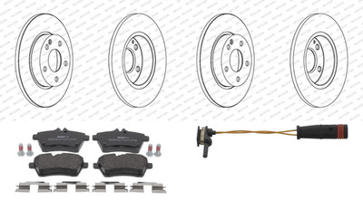 FERODO BREMSSCHEIBEN + BELÄGE VORNE passend für MERCEDES A-KLASSE W169 A150+A160