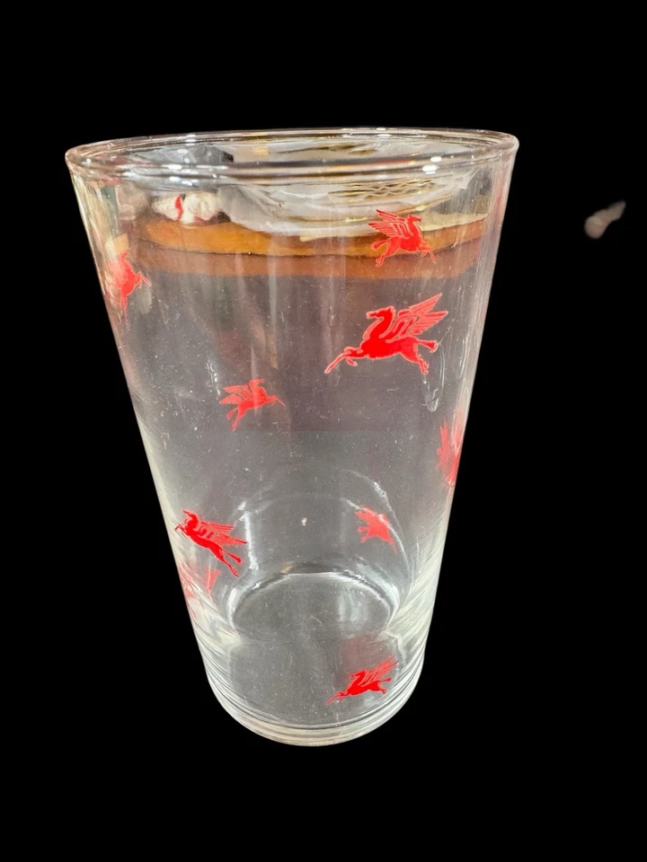 "Vaso de beber Mobil Oil Pegasus vintage años 60 - juego de 6 - 5""" Foto 4 de 4