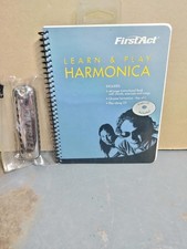 FIRST ACT CHROME HARMONICA  44 PAGE INSTRUCTIONAL BOOK KEY OF C WITH CD