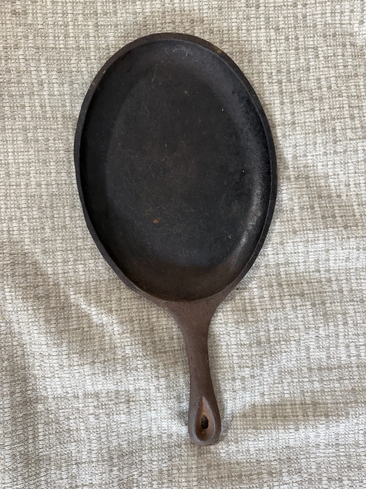 VTG Cast Iron Fajita Pan Skillet Sizzling Plate Camping Flat Bottom
