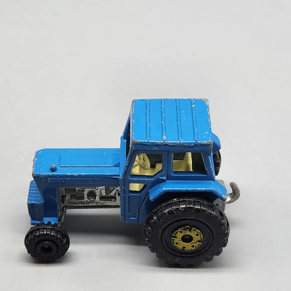 Vintage Matchbox Ford Tractor Diecast Blue Yellow Wheels Farm Toy Vehicle 1970s - Image 3 of 4