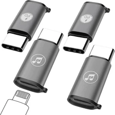USB C to Lightning Adapter 4 Pack [Mfi Certified] Lightning Female to USB C