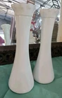 Vintage White Milk Glass Bud Vase with Beaded Row Scalloped Top 9"