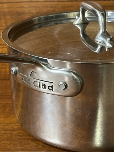 All-Clad 3.5QT Stainless Steel Sauce Pan Stock Pot W/ Stainless Steel Lid - Picture 2 of 10