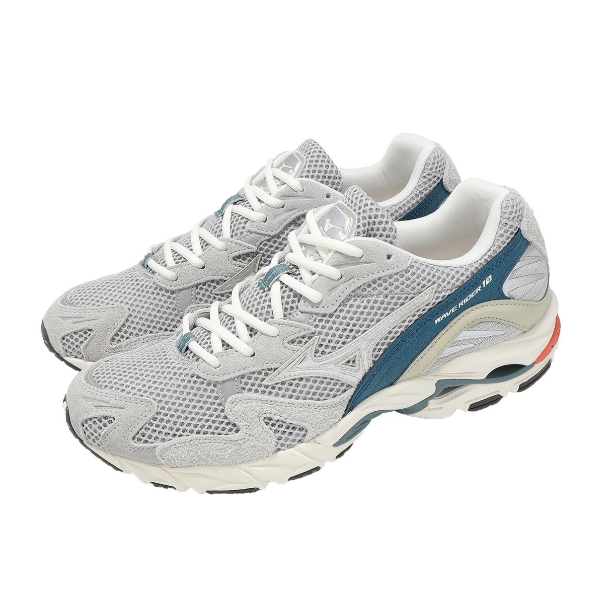 ミズノ DIOS 10-C 00U DEMO Mizuno Wave Rider 10 Gray Blue Men Casual Lifestyle Shoes Sneakers