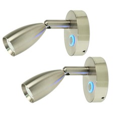 12V RV Reading Light Boat Camper Trailer 2 Pack - Without USB Port, Nickel