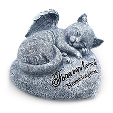 Sleeping Cat Garden Statue - Pet Memorial Stone - Grave Marker - Beautifully