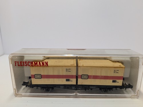 Fleischmann 8234 N vagón contenedor DB Ep. IV escala N embalaje original "Deutsche Bahn" | Condition: Gebraucht