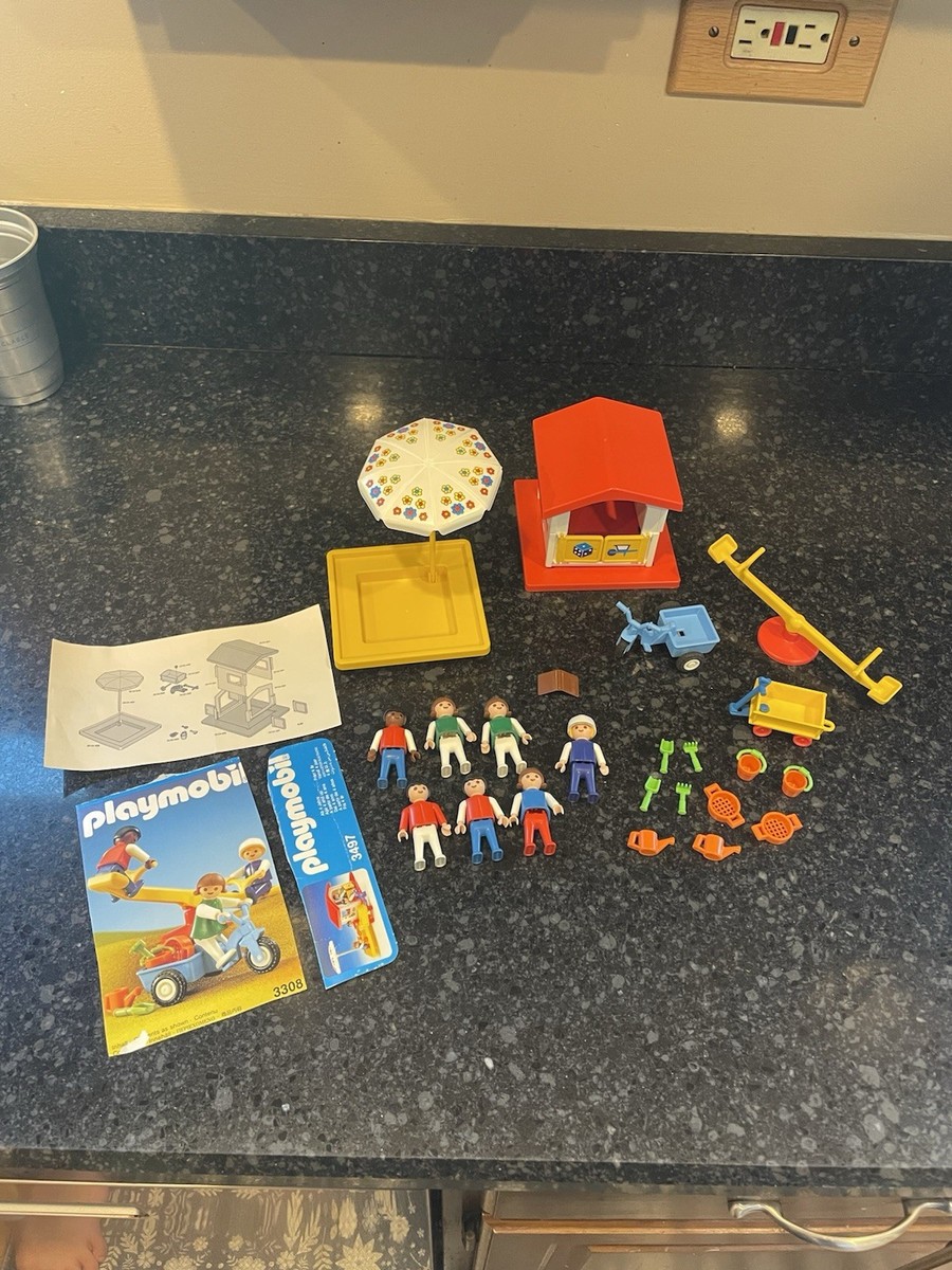 VTG Playmobil Kids Playground Lot 3497 3308 Sandbox Playhouse