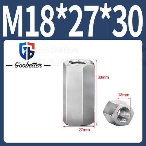 M3-M24 304 Stainless Steel Hexagon Hex Long Connector Joint Tubular Coupling Nut - Picture 79 of 87