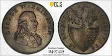 1795 Washington 1/2D *Lib. & Sec.,Asylum Edge* PCGS AU53BN *GW-48* FREE SHIPPING