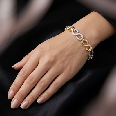 Swarovski Dextera bracelet Round cut, White, Mixed metal finish