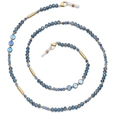 Glasses Chain for Women Crystal Beaded Eyeglasses Holders Around Neck Dark Blue