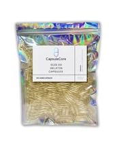 Size 00 Empty Capsules 500 Pack Clear Gelatin Caps DIY Supplement Pill Capsules