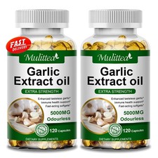 Garlic Oil 5000mg Odorless Softgels - Heart Cardiovascular Cholesterol 240Caps