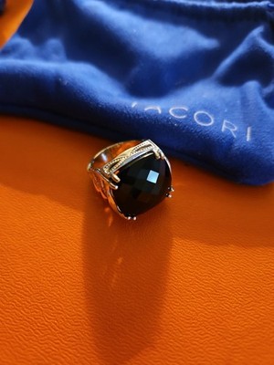 TACORI BOLD WOVEN CRESCENT RING FEATURING HEMATITE new nwt Size 7 Silver/18k G