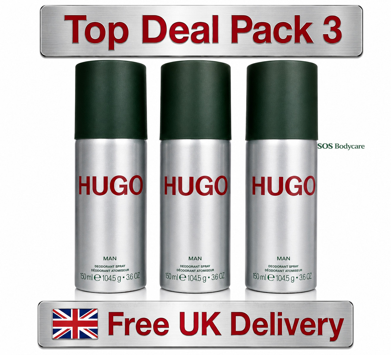 Brand New HUGO BOSS Man Deodorant Spray & All Over Shower Gel DUO- Full Size - Image 16