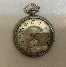 Vintage 1920 s Elgin Pocket Watch Open Face Art Deco Dial Case Grade 303 AL CO