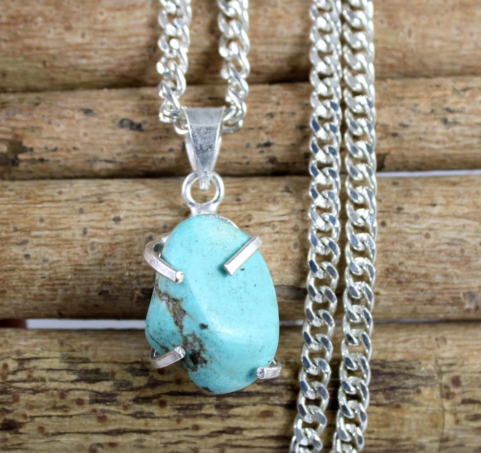 Ciondolo grezzo naturale Arizona blu turchese 14,85 carati con pietra... - Immagine 3 di 4