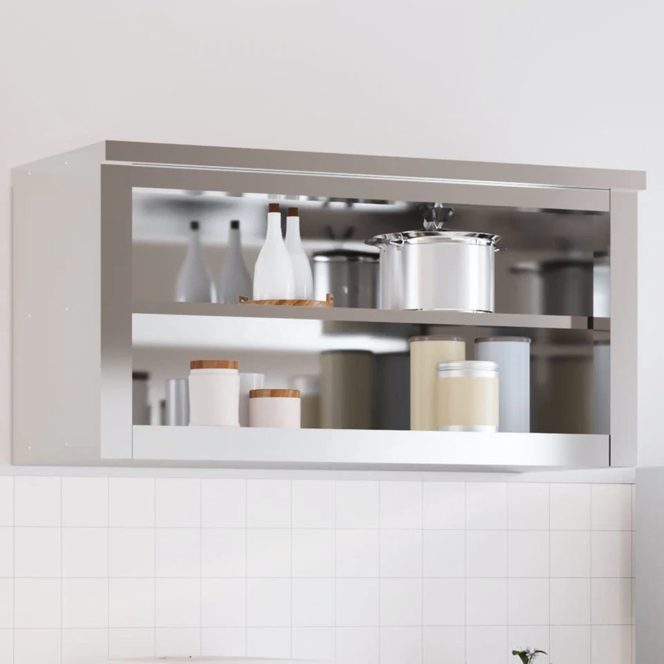 Armoire Murale de Cuisine avec Portes Coulissantes Placard Suspendu Inox vidaXL - Photo 4/4