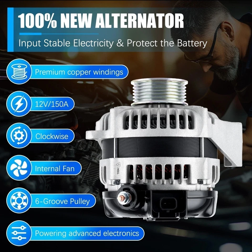 Alternator For 2014-2019 Chevrolet Silverado GMC Sierra 1500 5.3L 6.2L 14007 Foto 3 de 4