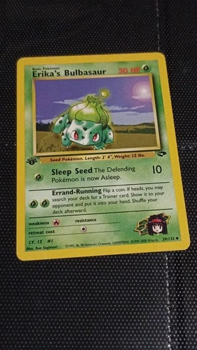 Pokémon Erika's Bulbasaur Uncommon 1st Edition 39/132 Gym Challenge 50 HP
