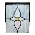 Stained Leaded Glass Tissue Box Cover Flower READ See ALL Photos