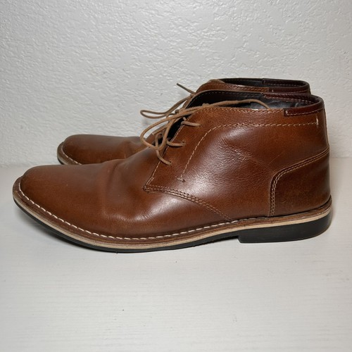 Stivali Steve Madden Harken uomo 10,5 stringati chukka solette ala rossa pelle cognac - Foto 4 di 9