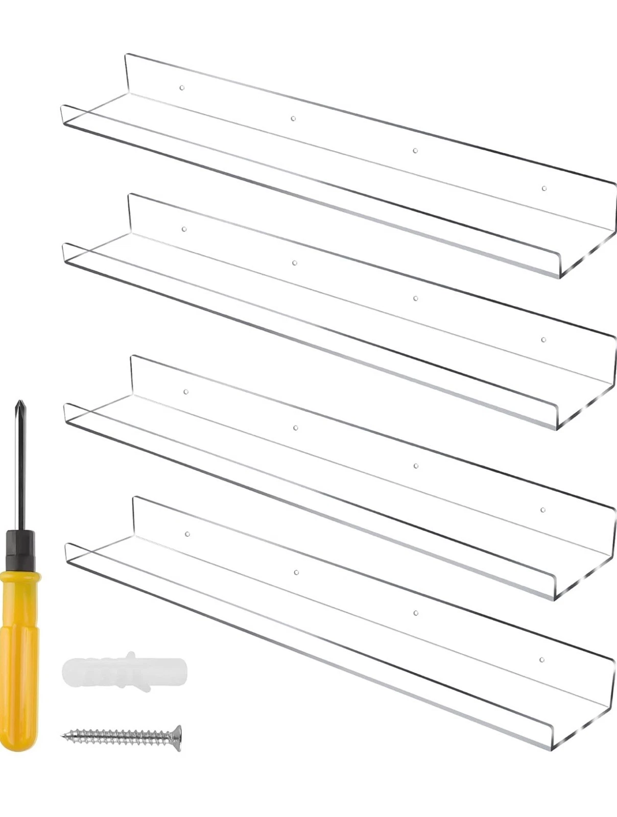 24 Inch Clear Floating Shelves 4 Pack Acrylic Shelves Invisible Floating Wall
Opens in a new window