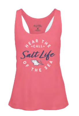 Salt Life Call Of The Sea Razorback Tank  Live Salty Saltlife Pink Adult L NWT