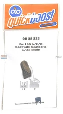 QBT32333 1:32 Quickboost Fw190A Fw190F Fw190D Seat with Seatbelts (ZKM kit)