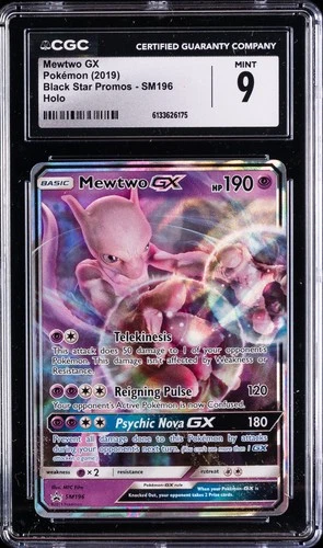 2019 POKEMON BLACK STAR PROMOS - HOLO #SM196 MEWTWO GX CGC 9
