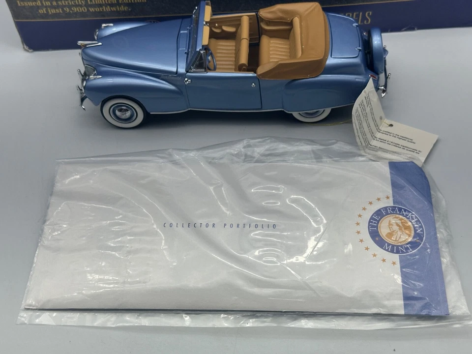 Franklin Mint 1941 Lincoln Continental Mark I, Blue, 1:24, Excellent, Boxed - Image 2 of 4