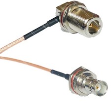 RG316 N Female Bulkhead Angle to BNC FEMALE BIG BULKHEAD RF Cable Rapid-SHIP LOT